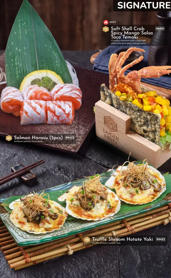 Sushi Hiro menu, page 3 — Signature Dishes