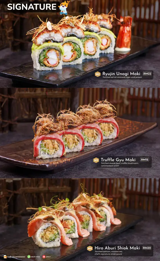 Sushi Hiro menu, page 4 — Signature Dishes