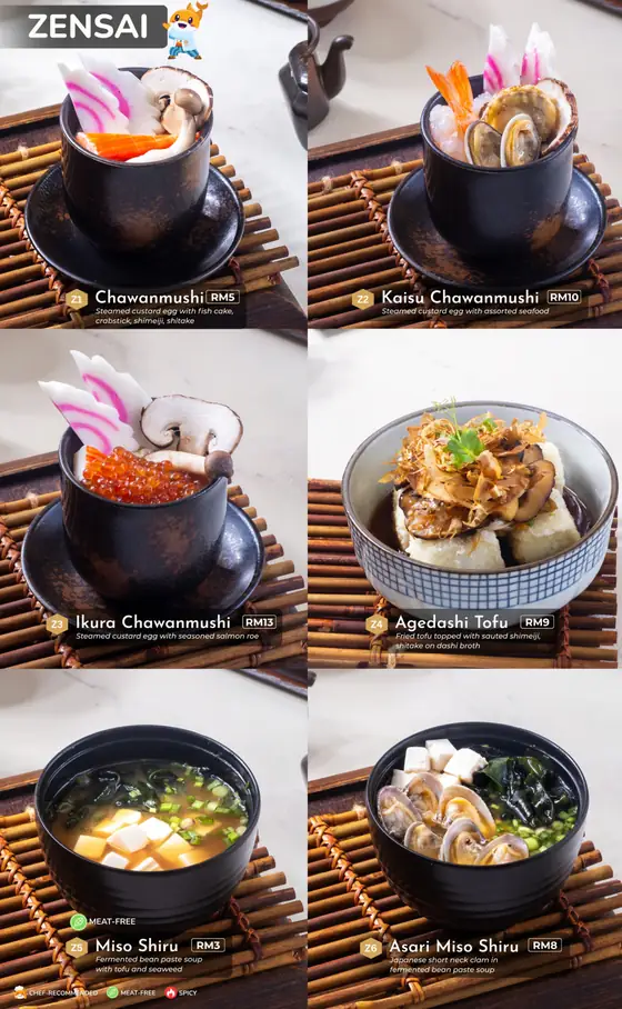 Sushi Hiro menu, page 6 — Zensai · Starters & Small Plates