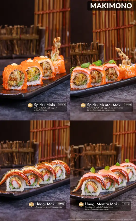 Sushi Hiro menu, page 15 — Signature Makimono · Sushi Rolls