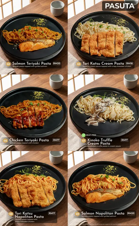 Sushi Hiro menu, page 27 — Pasuta · Japanese-Style Pasta