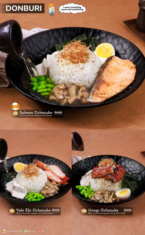 Sushi Hiro menu, page 30 — Donburi · Rice Bowls