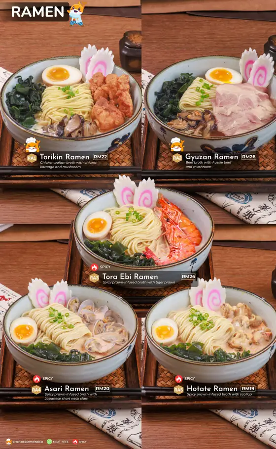 Sushi Hiro menu, page 34 — Ramen