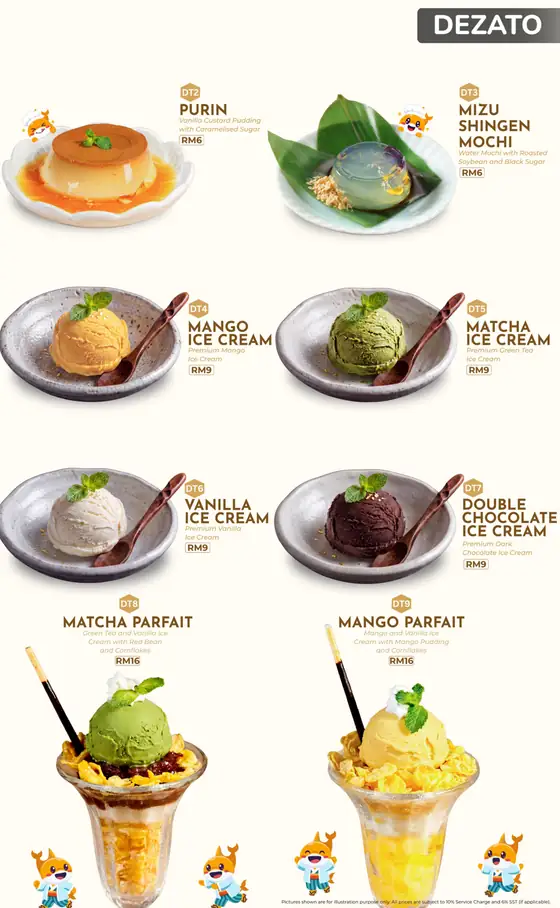 Sushi Hiro menu, page 41 — Dezato · Desserts