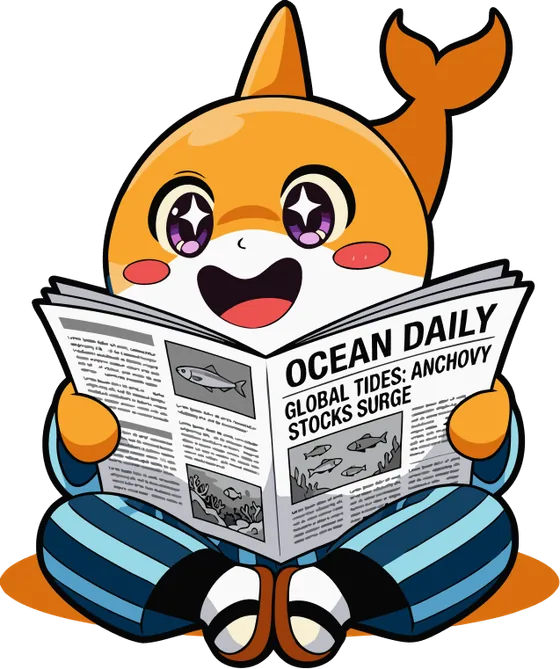 Hiro Boy reading the Ocean Daily newspaper