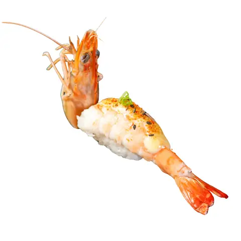 Ebi King Shiok Sushi — Torched tiger prawn with shiok sauce