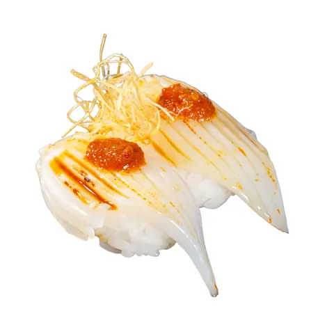Ika Karamiso Sushi — Torched squid with spicy miso