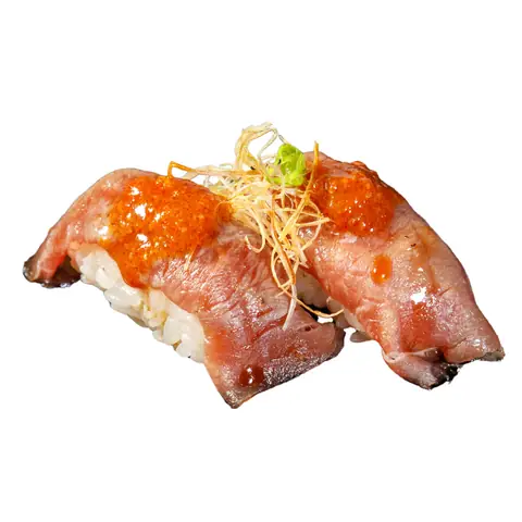 Gyu Karamiso Sushi — Torched beef with spicy miso