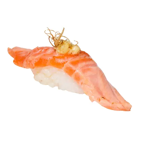 Salmon Truffle Sushi — Torched salmon with truffle butter