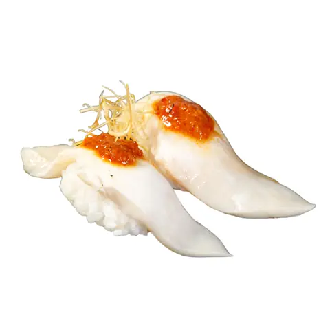 Shiro Maguro Karamiso Sushi — Torched white tuna with spicy miso