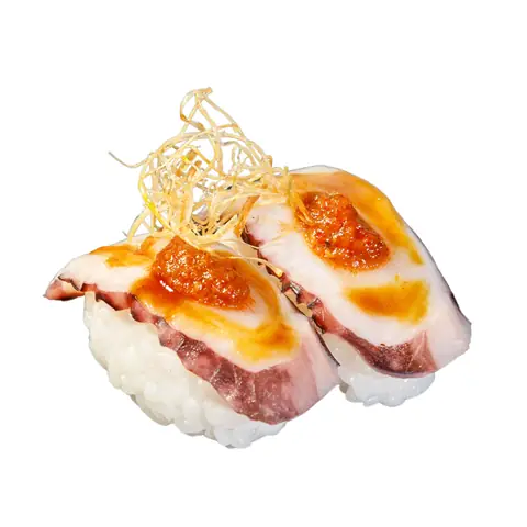 Tako Karamiso Sushi — Torched boiled octopus with spicy miso