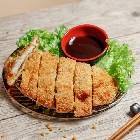 Tori Katsu — Crispy breaded chicken cutlet with garlic mayo