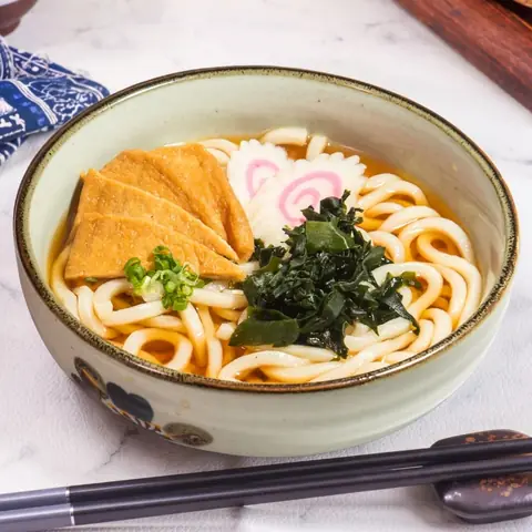 Kitsune Udon / Soba — Udon or soba served with sweet seasoned tofu