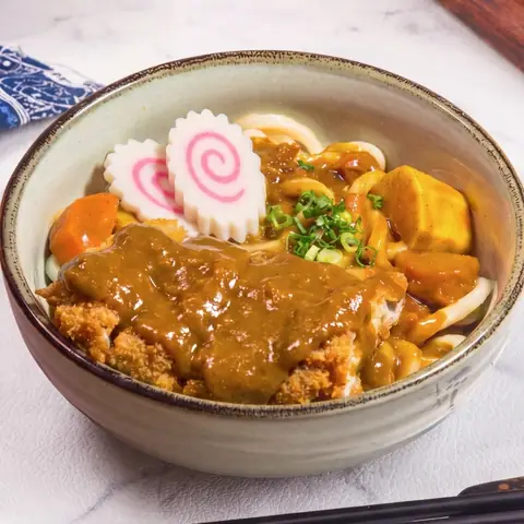 Tori Katsu Curry Udon / Soba — Udon or soba with Japanese curry and crispy breaded chicken