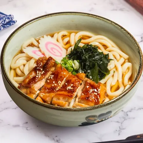 Tori Teriyaki Udon / Soba — Udon or soba topped with grilled chicken teriyaki