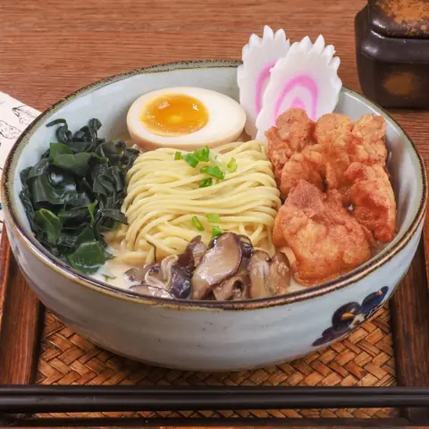 Torikin Ramen — Chicken paitan broth with chicken karaage and mushrooms