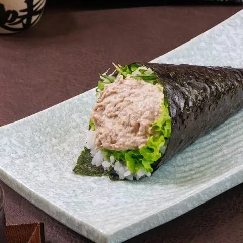 Tuna Mayo Temaki — Hand roll with tuna salad