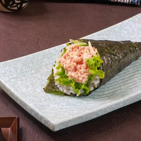 Salmon Mayo Temaki — Hand roll with salmon salad