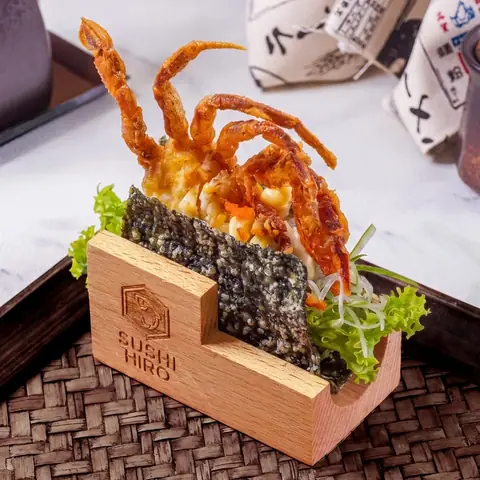 Soft Shell Crab Taco Temaki — Crunchy hand roll with crispy soft shell crab