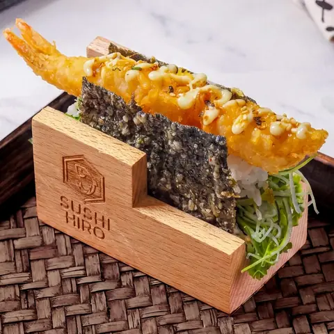 Ebi Ten Taco Temaki — Crunchy hand roll with crispy tempura prawn