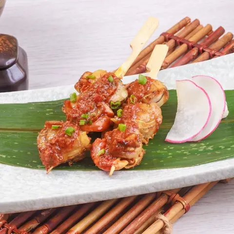 Hotate Karamiso — Grilled scallops with spicy miso sauce