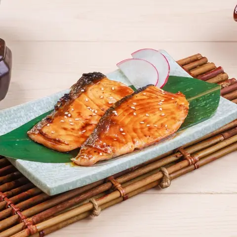 Salmon Teriyaki — Grilled salmon with teriyaki sauce