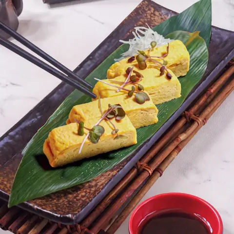 Atsuyaki Tamago — House-made Japanese rolled omelette with dashi broth