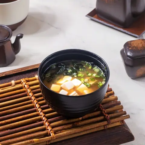 Miso Shiru — Fermented bean paste soup with tofu and seaweed