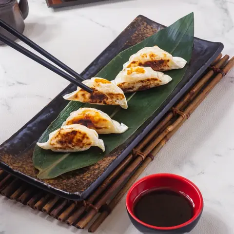 Ebi Gyoza — Pan-fried prawn and vegetable dumplings