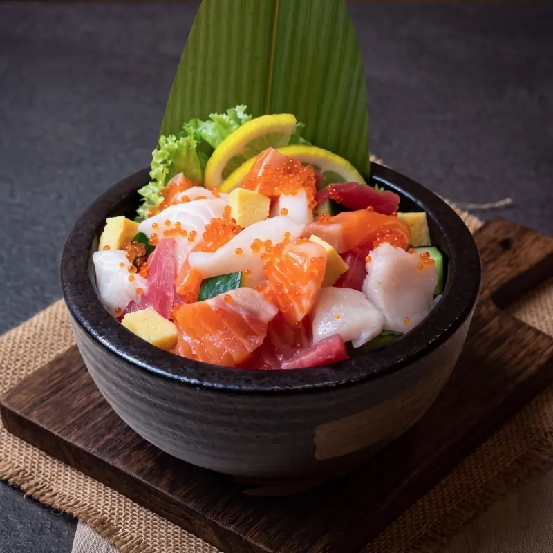 Bara chirashi don: diced sashimi on sushi rice