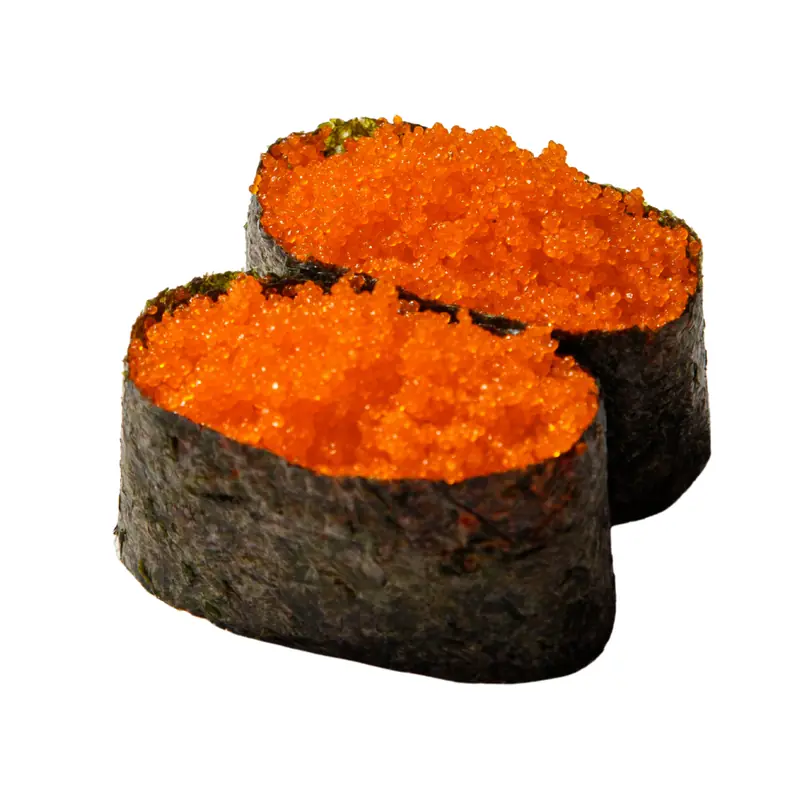 Ebikko gunkan topped with orange roe